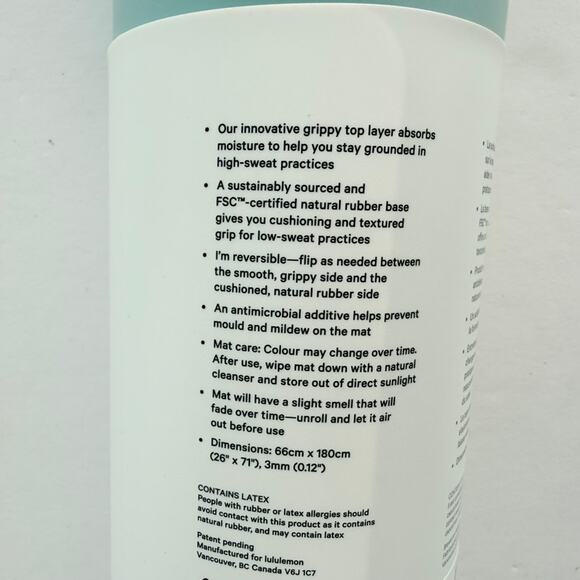 Lululemon The Mat 3mm NEW Reversible Light Blue Marble Multi Yoga Gym Pilates - Picture 5 of 5